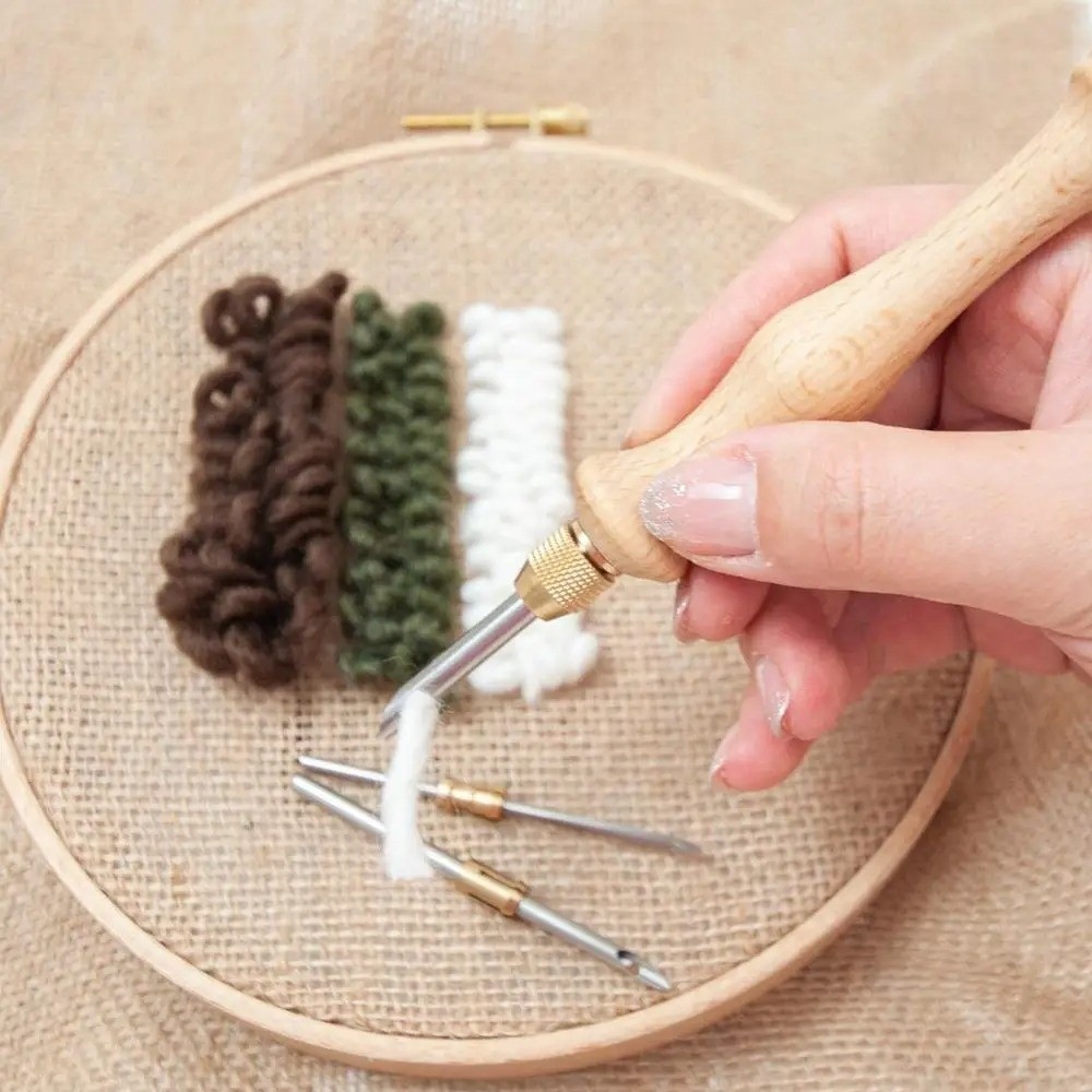 Punch Needle Kit - ชุดเข็มปักผ้าขนาด 2.5 มม./3.5 มม./5 มม. ด้ามไม้