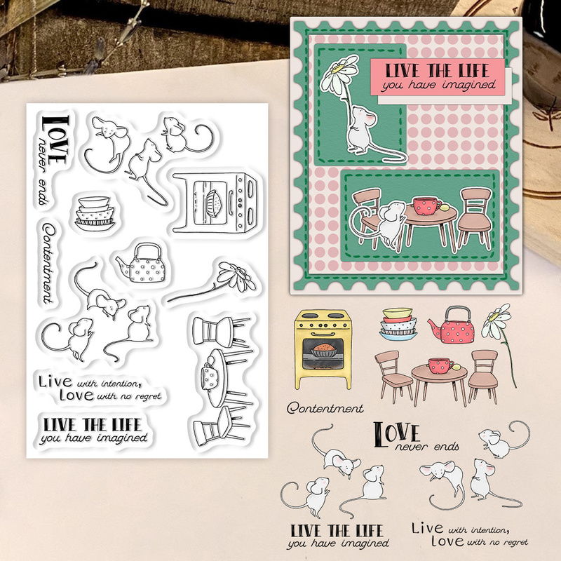Rubber Stamp Blank - ซันคราฟท์ ลิตเติ้ลมัส&คิทเช่น แสตมป์ใส อุปกรณ์ DIY สำหรับงานสแครปบุ๊ค