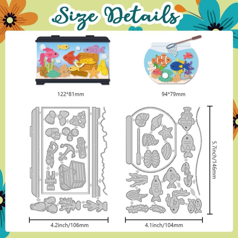 Artwork Craft - แม่พิมพ์ตัดรูปทรงตู้ปลา ทำจากเหล็กกล้าคาร์บอน ใช้สำหรับงานตัด งานสแครปบุ๊ค งานนูนลาย ใช้กับการ์ด