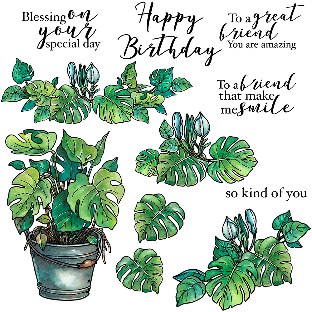 Rubber Stamp Blank - Mangocraft ธรรมชาติ Olive สาขาโลหะที่ตัดลายกระดาษล้างแสตมป์ DIY Scrapbooking