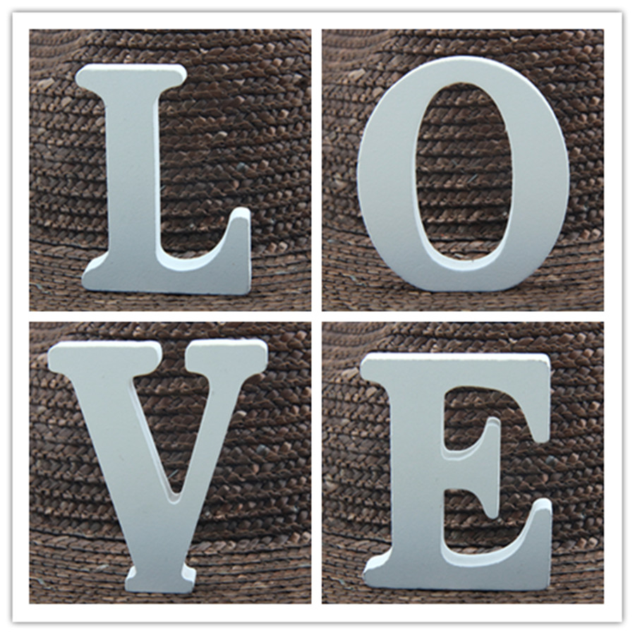 Letter S Art Craft - 1Pc 8CM สีขาวตัวอักษรไม้ตัวอักษรภาษาอังกฤษ DIY ส่วนบุคคลชื่อ Design