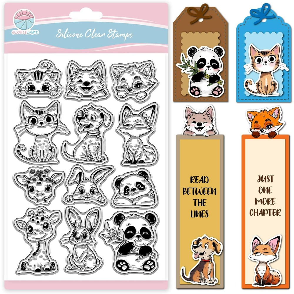 Rubber Stamp Blank - แมวสุนัขกระต่ายล้างแสตมป์สําหรับ Scrapbooking Panda Fox ยีราฟซิลิโคนแสตมป์สัตว์น่ารักโปร่งใสแสตมป์สําหรับทําบัตร