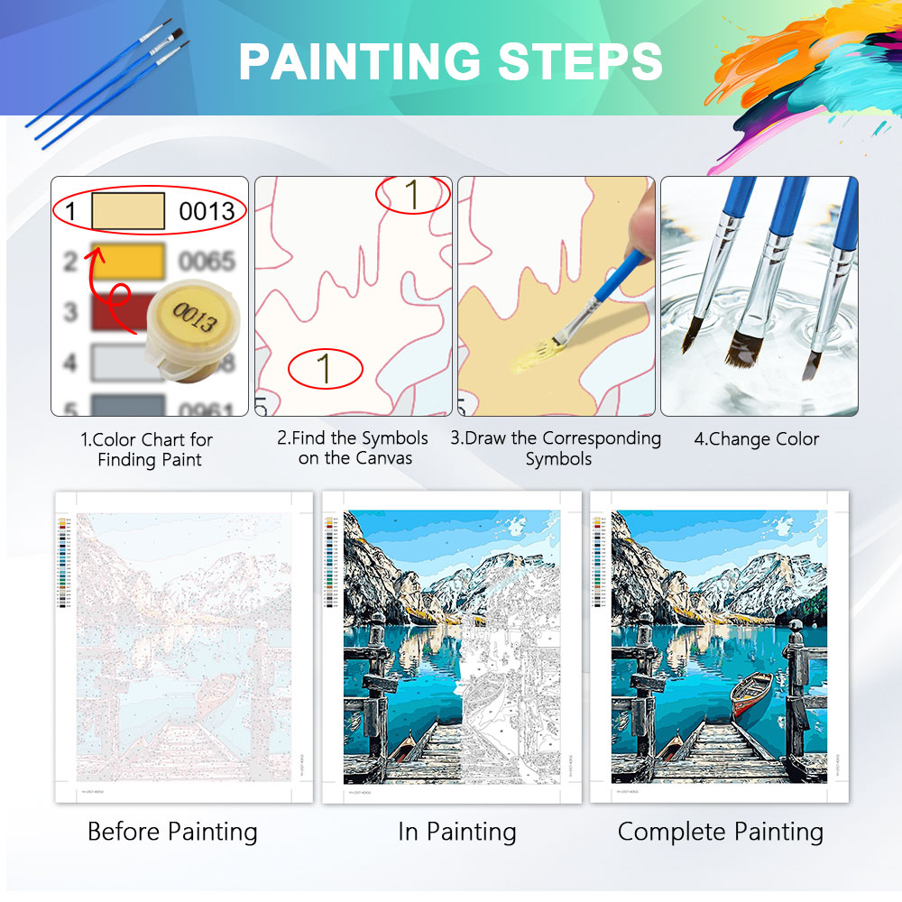 ชุดระบายสีตามตัวเลข HUACAN ลาย - Art And Craft Numbers บทวิจารณ์และราคา