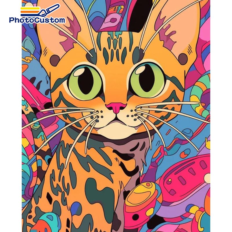 ภาพวาดแมวขิงตามตัวเลขจาก Photo - Art Craft Ideas Easy บทวิจารณ์และราคา