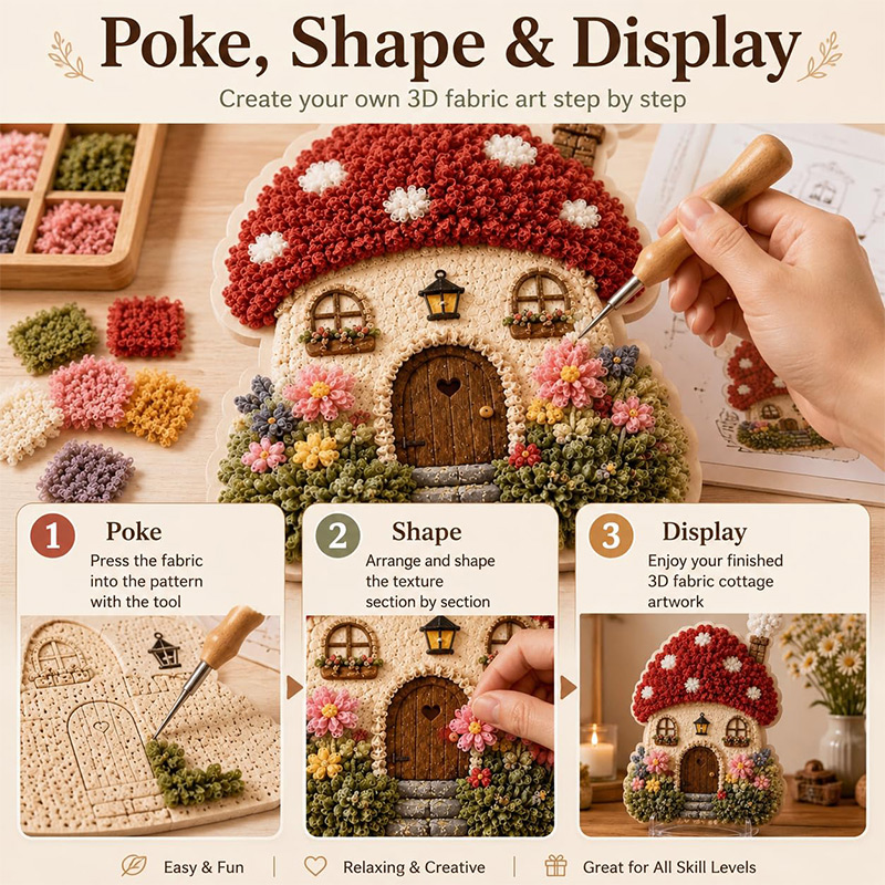 ชุดงานฝีมือ DIY บ้านเห็ด 3 มิต - Punch Needle Kit บทวิจารณ์และราคา