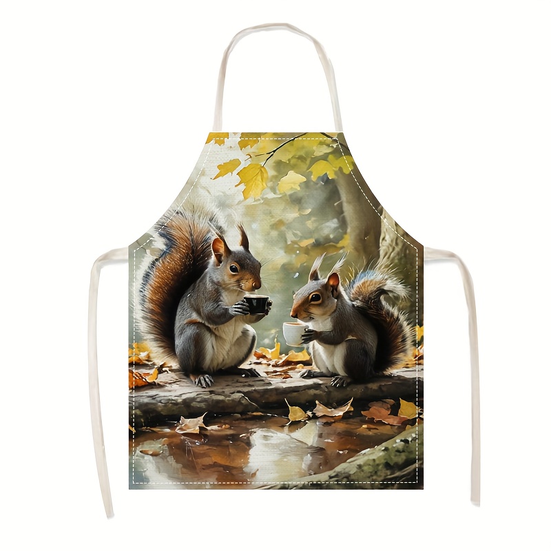 ผ้ากันเปื้อนลินินลายกระรอกและก - Art Craft Gift Ideas บทวิจารณ์และราคา