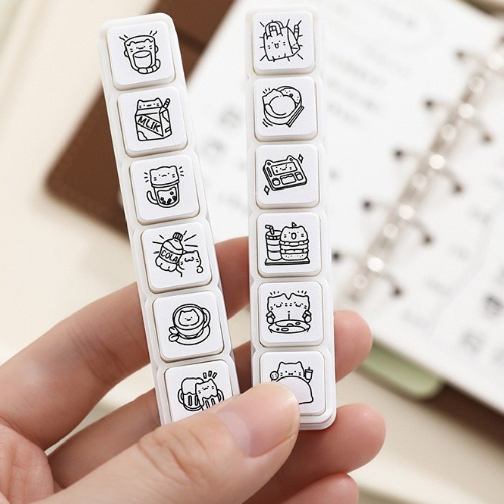 6 ชิ้น แสตมป์ลายแมวน่ารัก ด้าม - Rubber Stamp Blank บทวิจารณ์และราคา