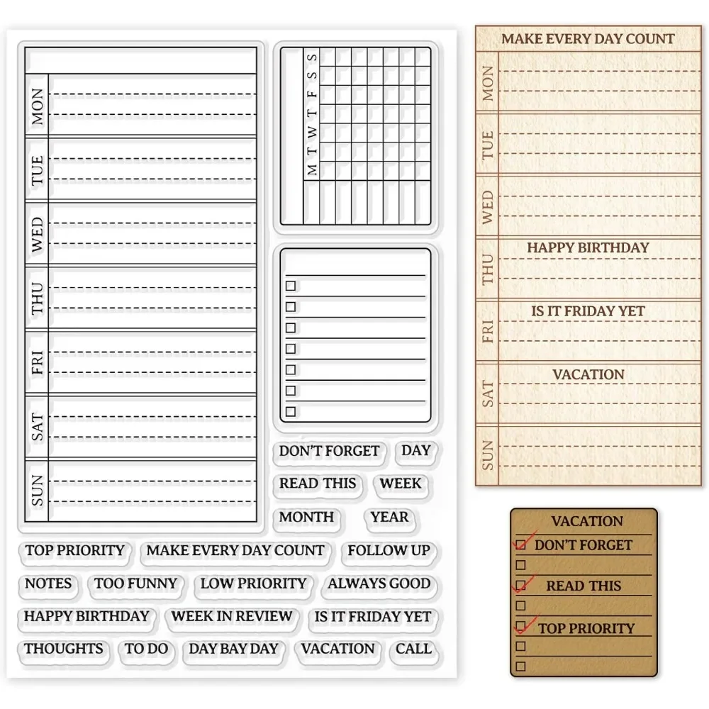 Weekly Plan ล้างแสตมป์ปฏิทินตา - Rubber Stamp Blank บทวิจารณ์และราคา