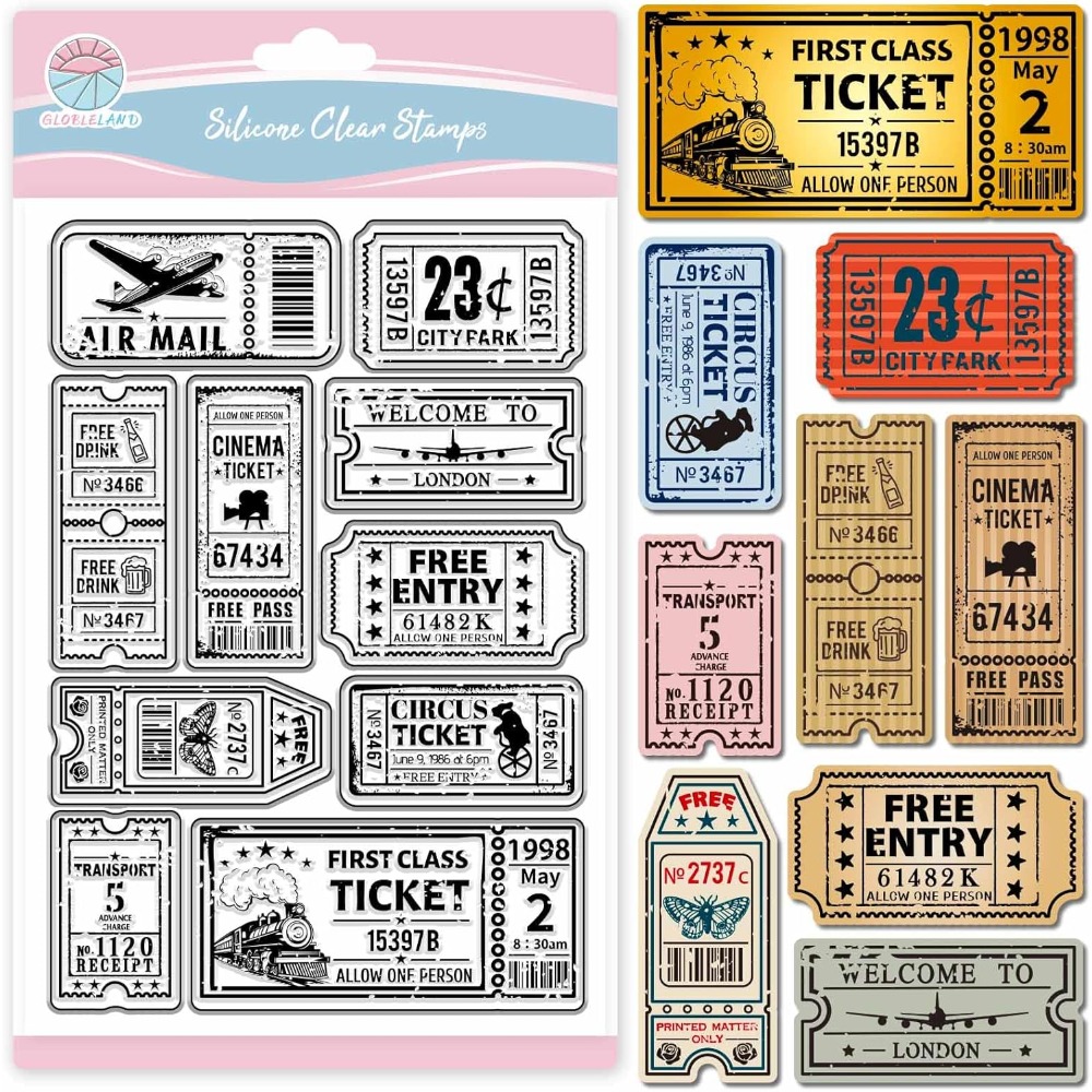 Vintage Ticket แสตมป์ที่ชัดเจน - Rubber Stamp Blank บทวิจารณ์และราคา