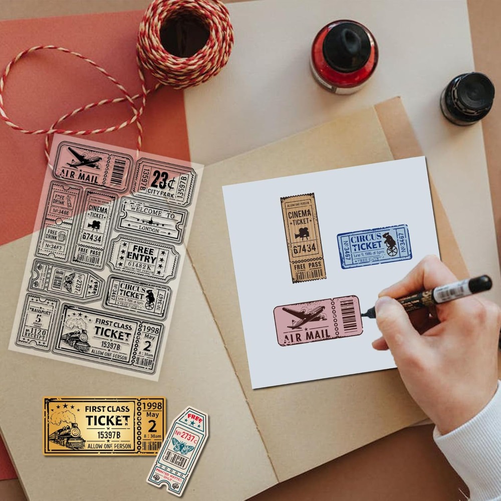 Vintage Ticket แสตมป์ที่ชัดเจน - Rubber Stamp Blank บทวิจารณ์และราคา