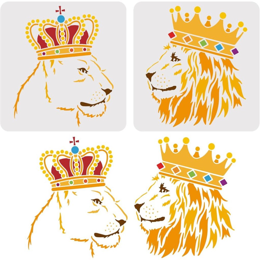 แผ่นลายฉลุรูปสิงโต 2 ชิ้น ขนาด - Queen Art Craft บทวิจารณ์และราคา